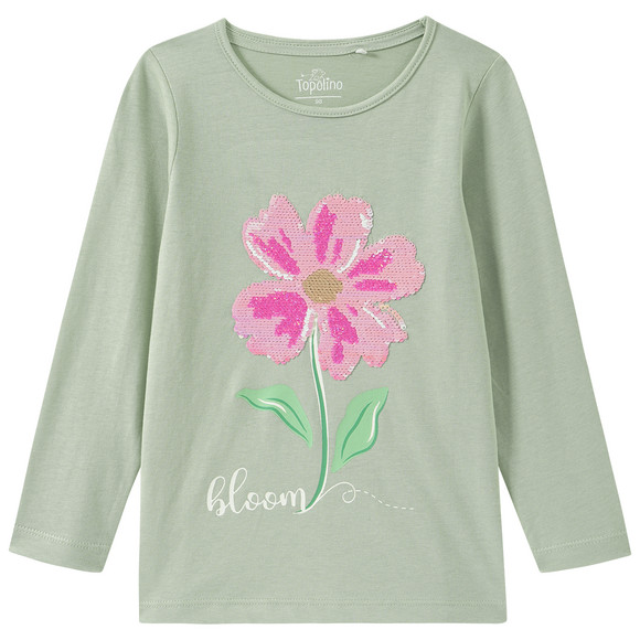 Mädchen Langarmshirt mit Wendepailletten
