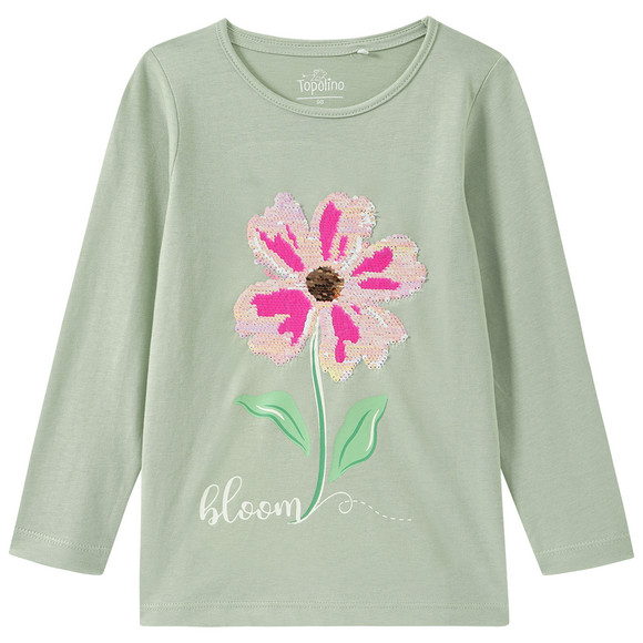 Mädchen Langarmshirt mit Wendepailletten