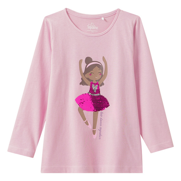 Mädchen Langarmshirt mit Wendepailletten