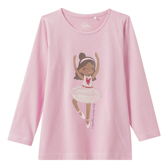 Mädchen Langarmshirt mit Wendepailletten