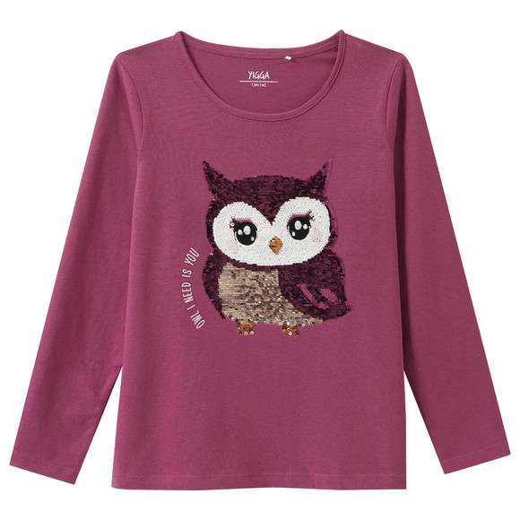 Mädchen Langarmshirt mit Wendepailletten