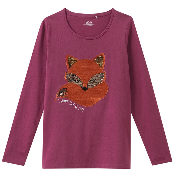 Mädchen Langarmshirt mit Wendepailletten