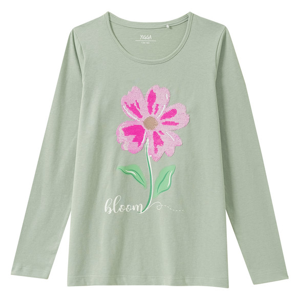 Mädchen Langarmshirt mit Wendepailletten