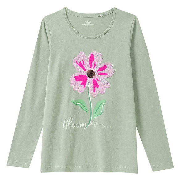 Mädchen Langarmshirt mit Wendepailletten