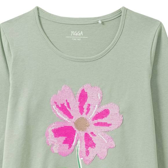 Mädchen Langarmshirt mit Wendepailletten