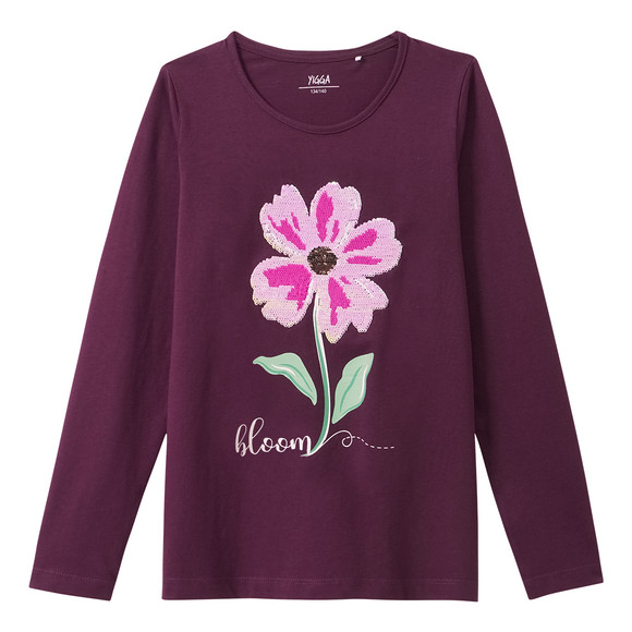 Mädchen Langarmshirt mit Wendepailletten