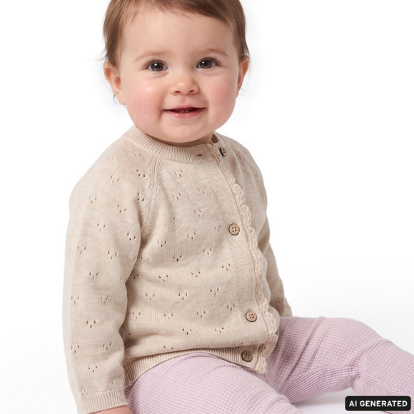 Baby Strickjacke mit Ajour-Muster
