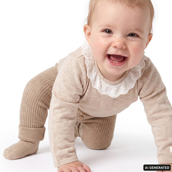 Baby Strickpullover mit Kragen