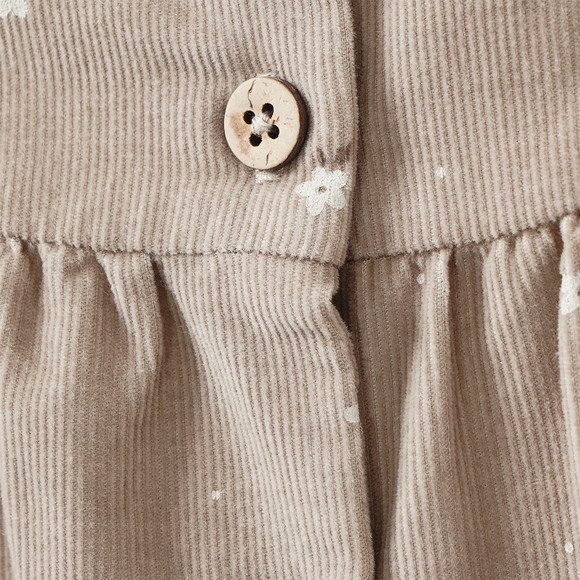Babyset met corduroyjurkje en geribbeld shirt