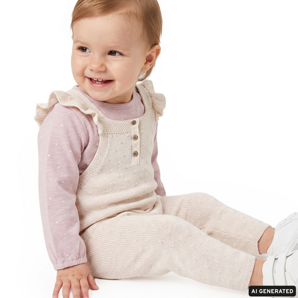 Newborn Set mit Strickoverall und Shirt