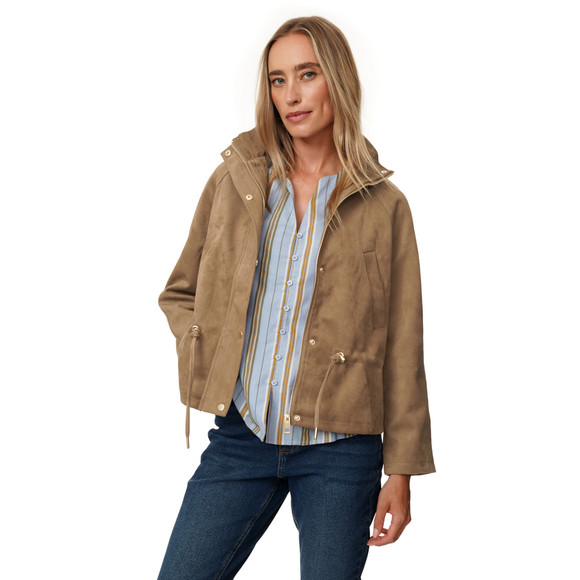Damen Jacke in Veloursleder-Optik
