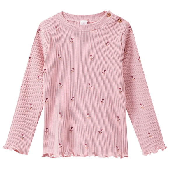 Mädchen Langarmshirt mit Rippstruktur