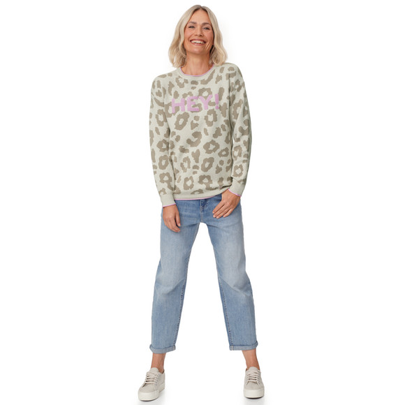 Damen Strickpullover im Leo-Look