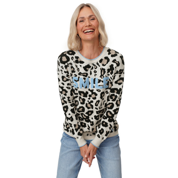 Damen Strickpullover im Leo-Look