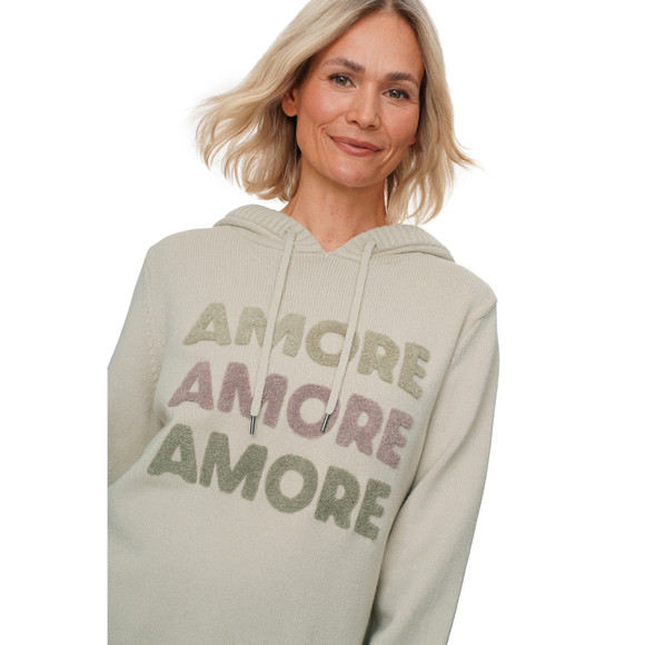 Damen Strickpullover mit Frottee-Applikation