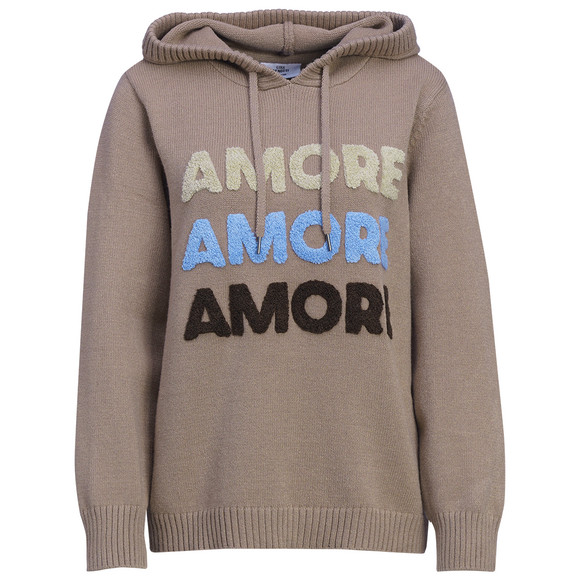 Damen Strickpullover mit Frottee-Applikation