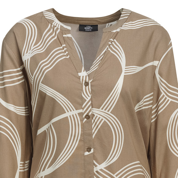 Damen Longbluse mit Turn-up-Ärmeln