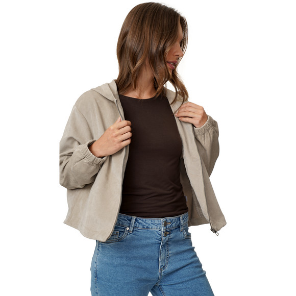 Damen Cord-Blouson mit Kapuze