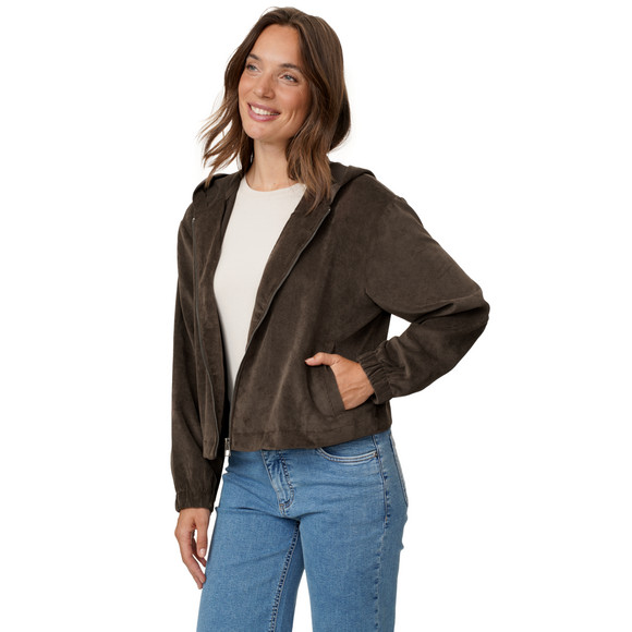 Damen Cord-Blouson mit Kapuze