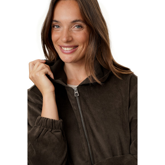 Damen Cord-Blouson mit Kapuze