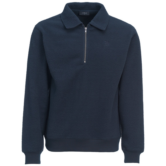 Herren Fleecepullover mit Troyerkragen