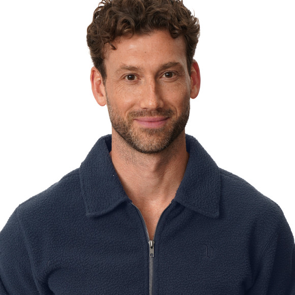 Herren Fleecepullover mit Troyerkragen