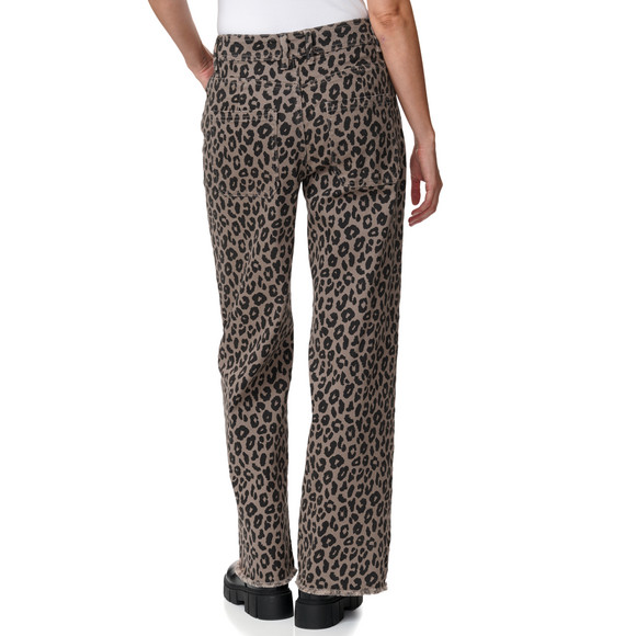 Damen Wide-Leg-Jeans im Animal-Look