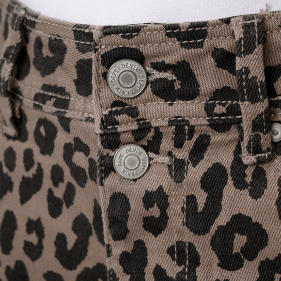 Damen Wide-Leg-Jeans im Animal-Look