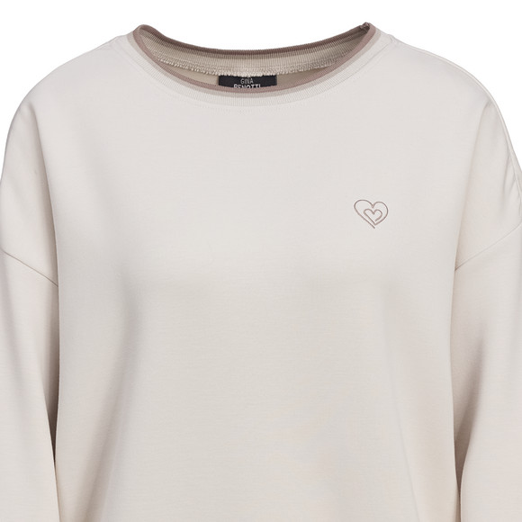 Damen Modalshirt mit Herz-Stickerei