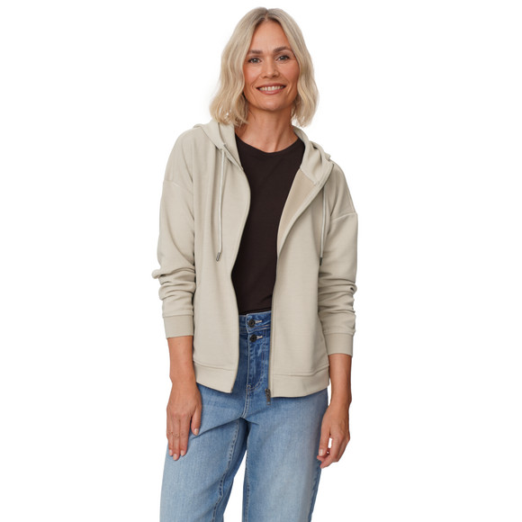 Damen Sweatjacke mit Rippstruktur