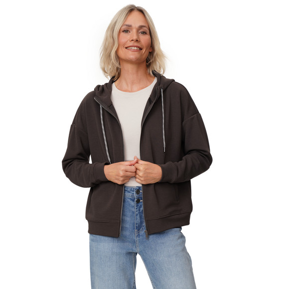 Damen Sweatjacke mit Rippstruktur