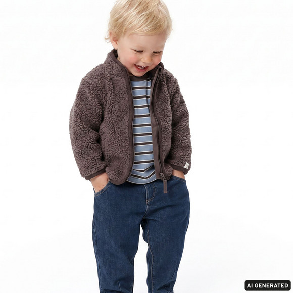 Baby Teddyjacke mit Stehkragen