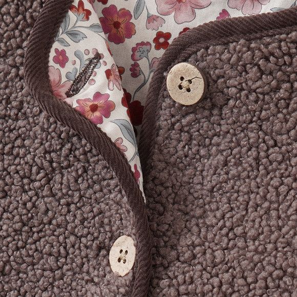 Baby Teddyjacke mit abnehmbaren Ärmeln