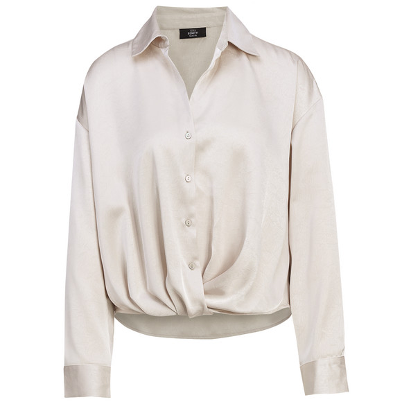 Damen Satinbluse mit Knopfleiste