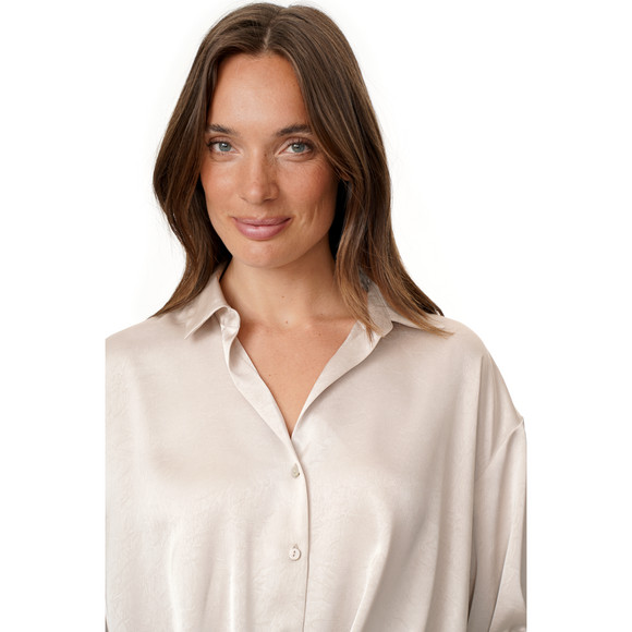 Damen Satinbluse mit Knopfleiste