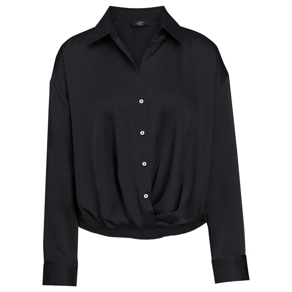 Damen Satinbluse mit Knopfleiste