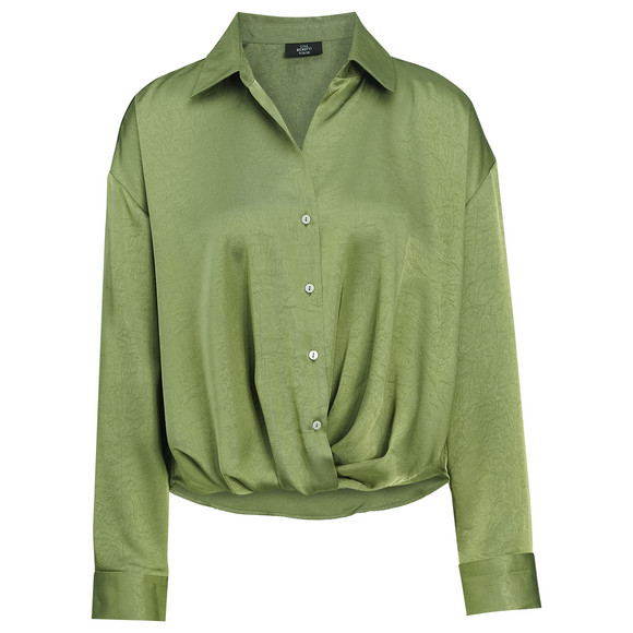 Damen Satinbluse mit Knopfleiste