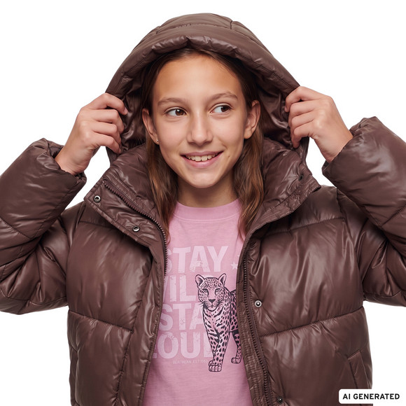 Mädchen Steppjacke glänzend