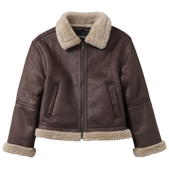 Mädchen Jacke in Wildleder-Optik