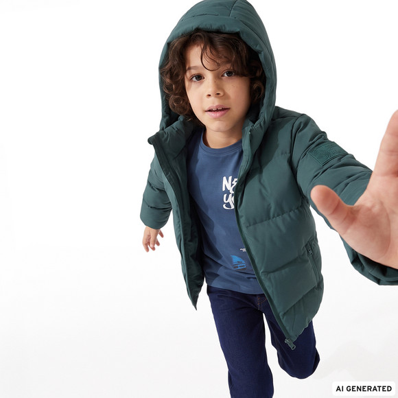 Jungen Winterjacke mit abnehmbarer Kapuze