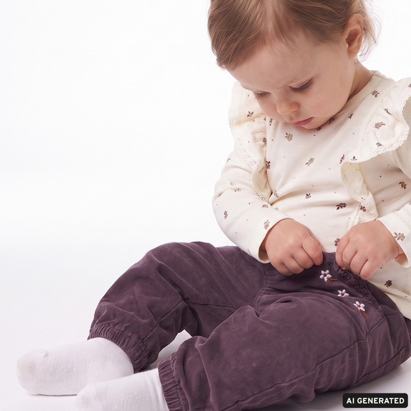 Baby Cordhose mit Paperbag-Bund