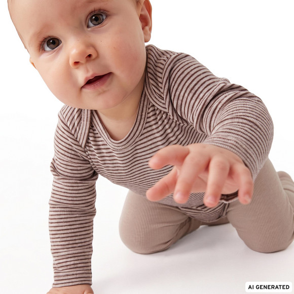 Baby Wolle-Seide-Body mit Schlupfkragen