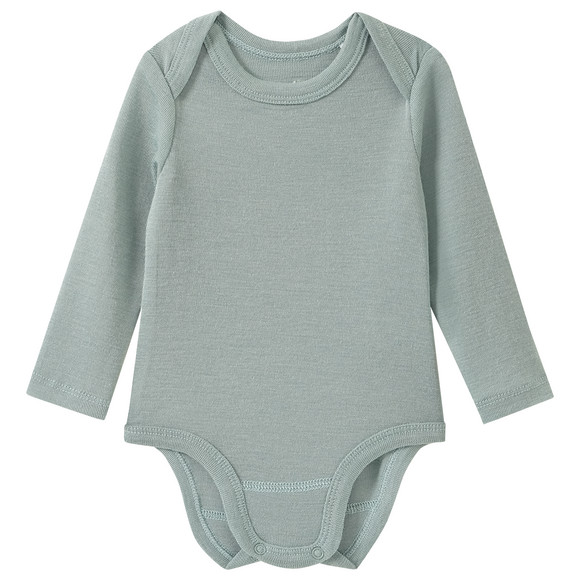 Baby Wolle-Seide-Body mit Schlupfkragen