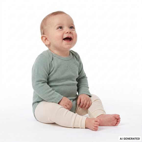 Baby Wolle-Seide-Body mit Schlupfkragen