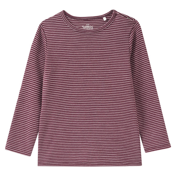Baby Wolle-Seide-Shirt mit Streifen