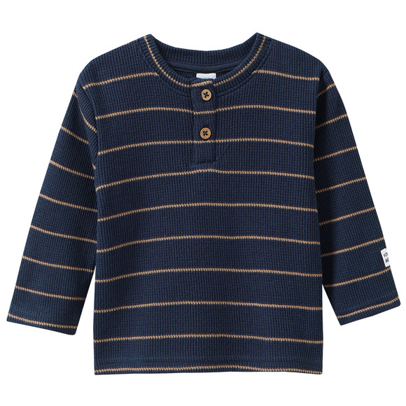 2 Newborn Langarmshirts mit Waffelstruktur