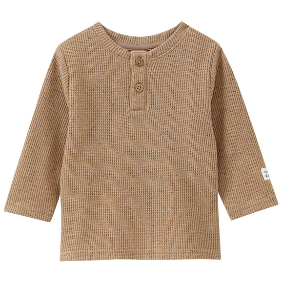 2 Newborn Langarmshirts mit Waffelstruktur