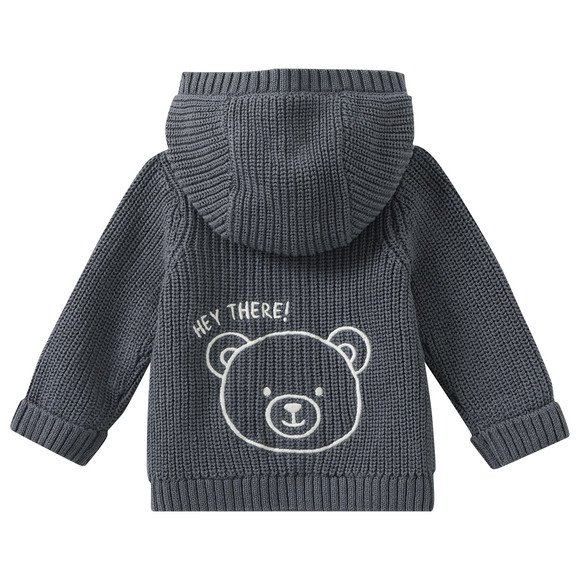 Newborn Strickjacke mit Bär-Stickerei