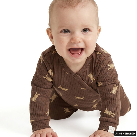 Newborn Schlafanzug mit Hasen-Allover