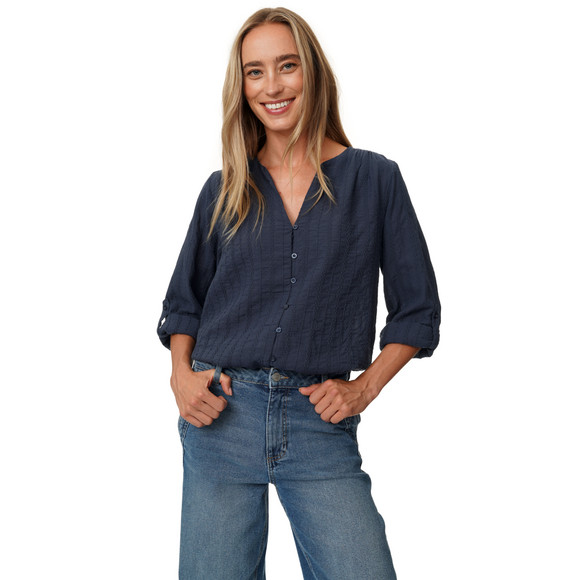Damen Bluse mit Strukturstreifen
